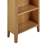 Alba Oak Slim Bookcase - Close up of base of bookcase