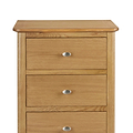 Alba Oak 5 Drawer Tallboy - Close up of top of Tallboy