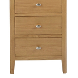Alba Oak 5 Drawer Tallboy - Close up of base of Tallboy