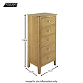 Alba Oak 5 Drawer Tallboy Unit - Size guide