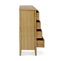 Alba Oak 2 Over 3 Chest of Drawers - Side on view with drawers open