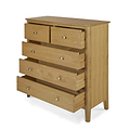 Alba Oak 2 Over 3 Chest of Drawers - Side view with drawers open