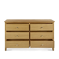 Alba Oak 6 Drawer Chest of Drawers - Front view with Drawers open