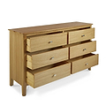 Alba Oak 6 Drawer Chest of Drawers - Side view with Drawers open