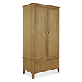 Alba Oak Double Wardrobe with Drawer by Roseland Furniture