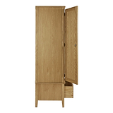 Alba Oak Double Wardrobe with Drawer side view