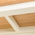 Farrow Cream Narrow Bookcase - Close up underside of Oak top