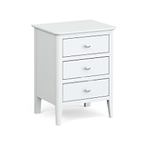 Chester White Bedside Chest of 3 Drawers by Roseland Furniture