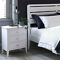 Chester White Bedside Chest of 3 Drawers - Lifestyle view