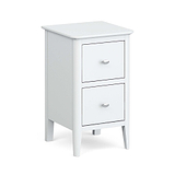 Chester White Narrow Bedside Drawers Table by Roseland Furniture