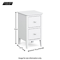 Chester White Narrow Bedside Drawers Table - Size guide