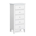 Chester White 5 Drawer Tallboy by Roseland Furniture