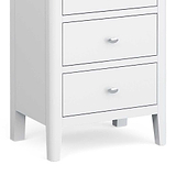 Chester White 5 Drawer Tallboy - Close up of feet