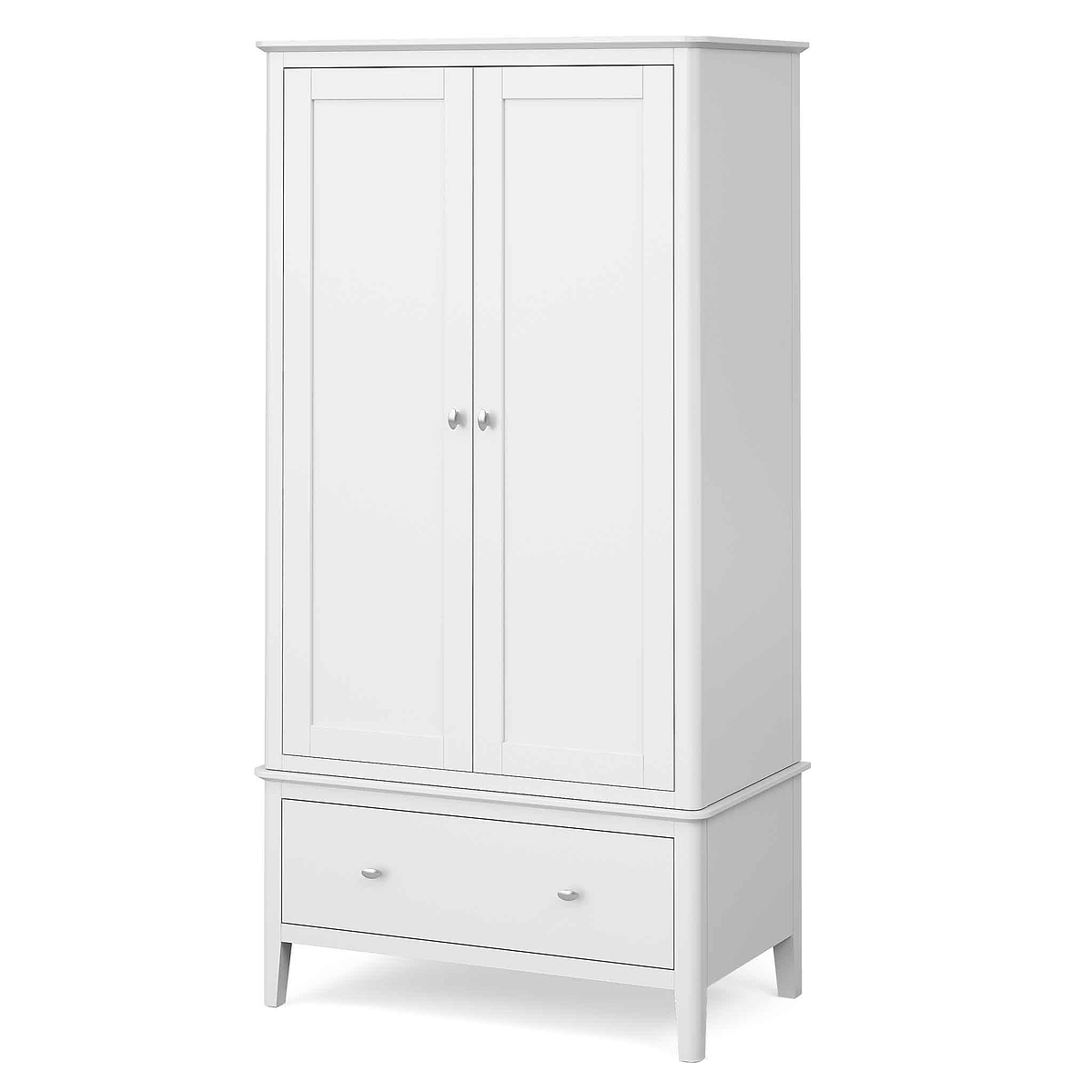 Chester White Double Wardrobe with Drawer - Side view