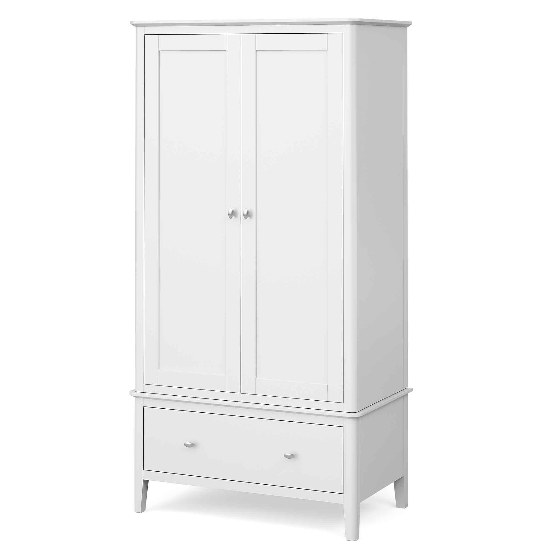 Chester White Double Wardrobe with Drawer - Side view