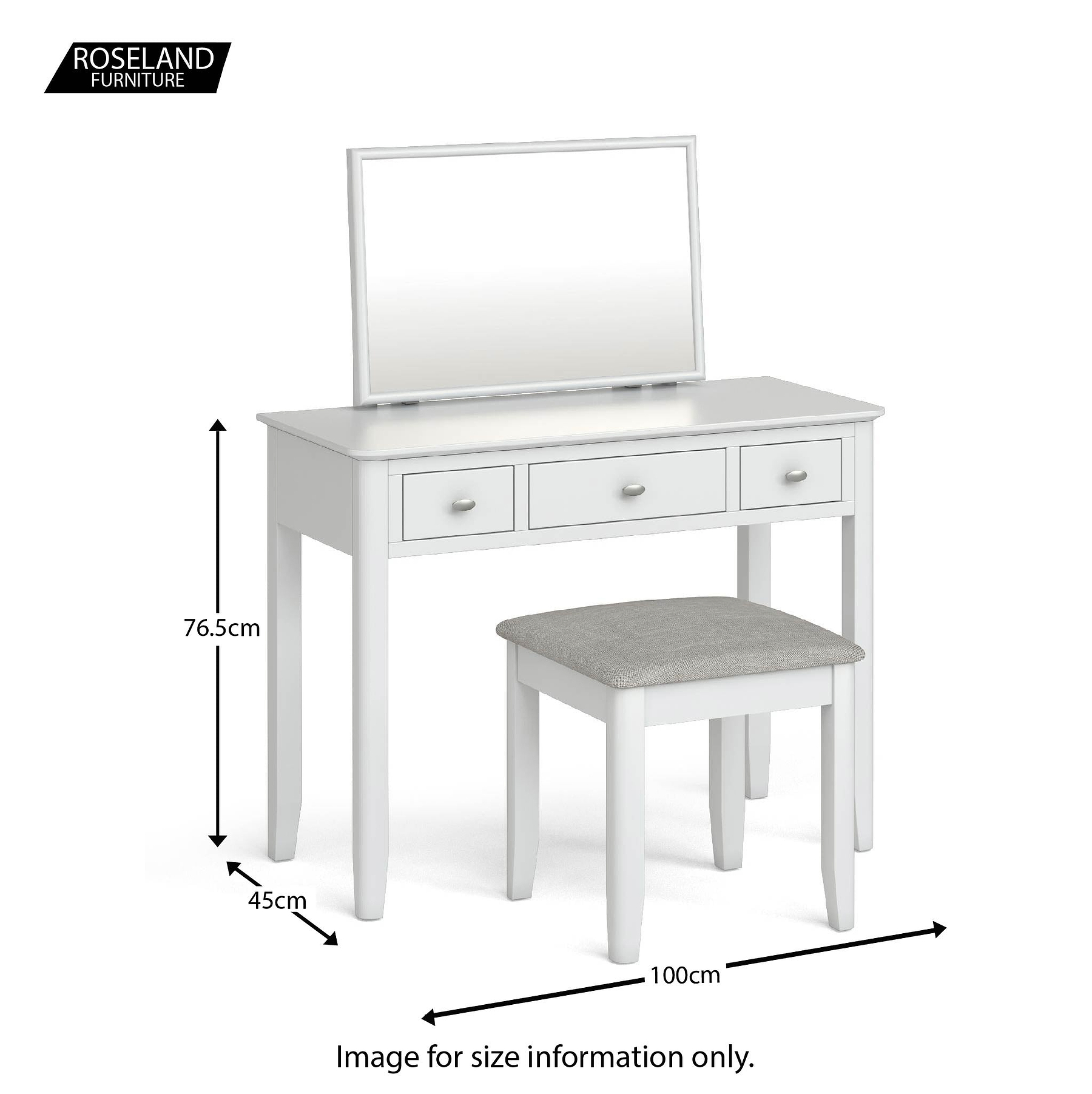 red rose dress White Dressing Table Set, Mirror, Stool