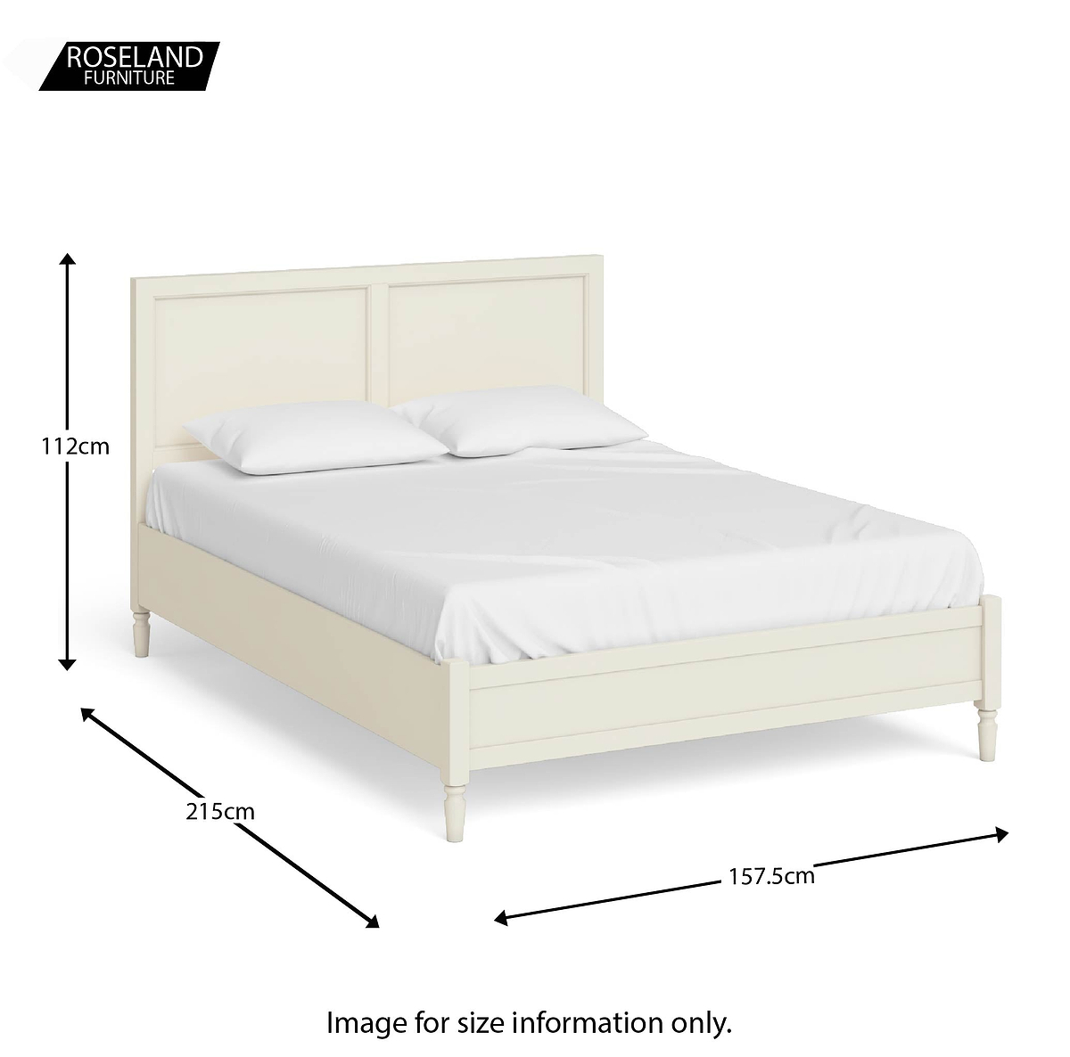The Muslanne Cream 5' King Size Bed Frame - Size Guide