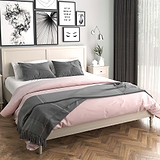 The Muslanne Cream 5' King Size Bed Frame - Lifestyle