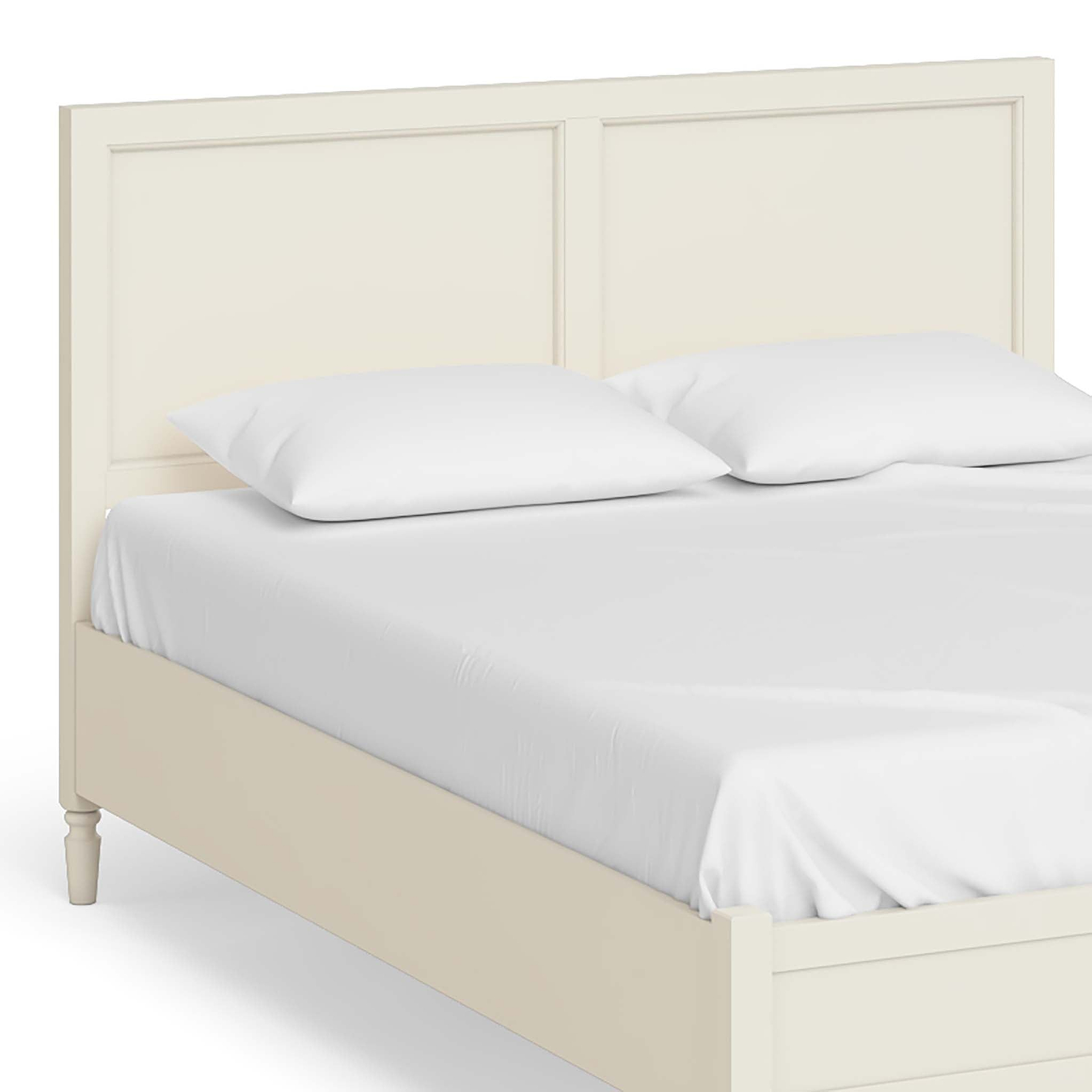 The Muslanne Cream 5' King Size Bed Frame - Close Up of Bed Head