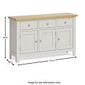 Lundy Grey Large Sideboard - Size Guide