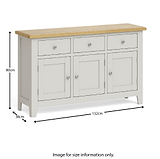 Lundy Grey Large Sideboard - Size Guide