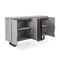 Soho Large Sideboard - Side view with cupboard doors opening