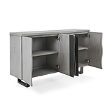 Soho Large Sideboard - Side view with cupboard doors opening