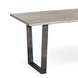 Soho Large Industrial Grey Dining Table - Close up Oak Top and Metal Legs