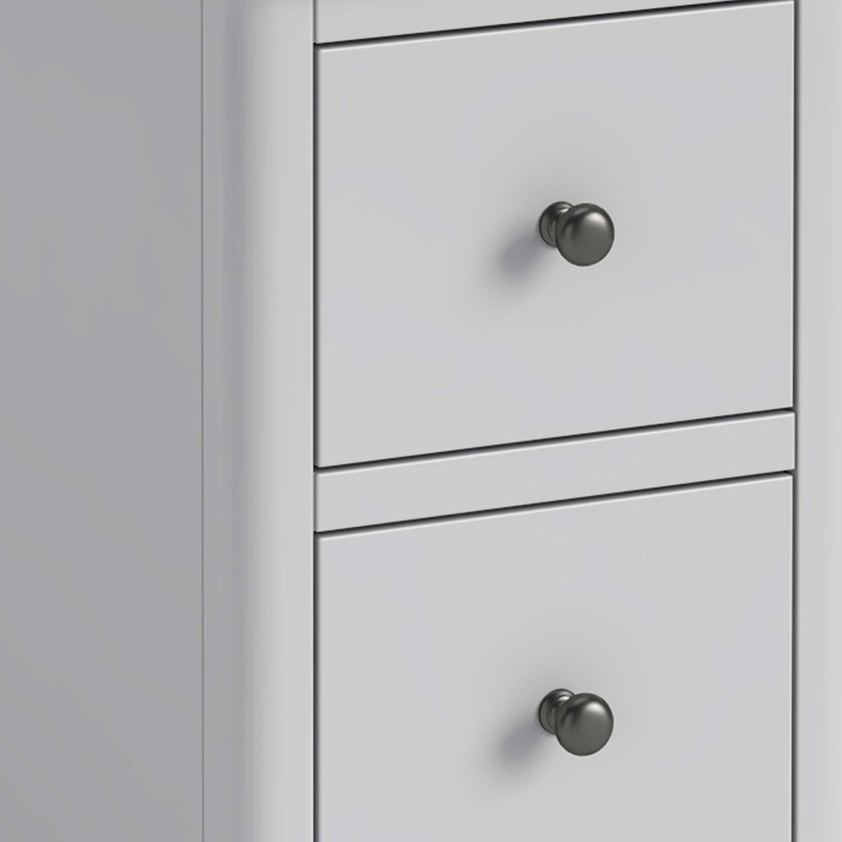 close up of gunmetal handles