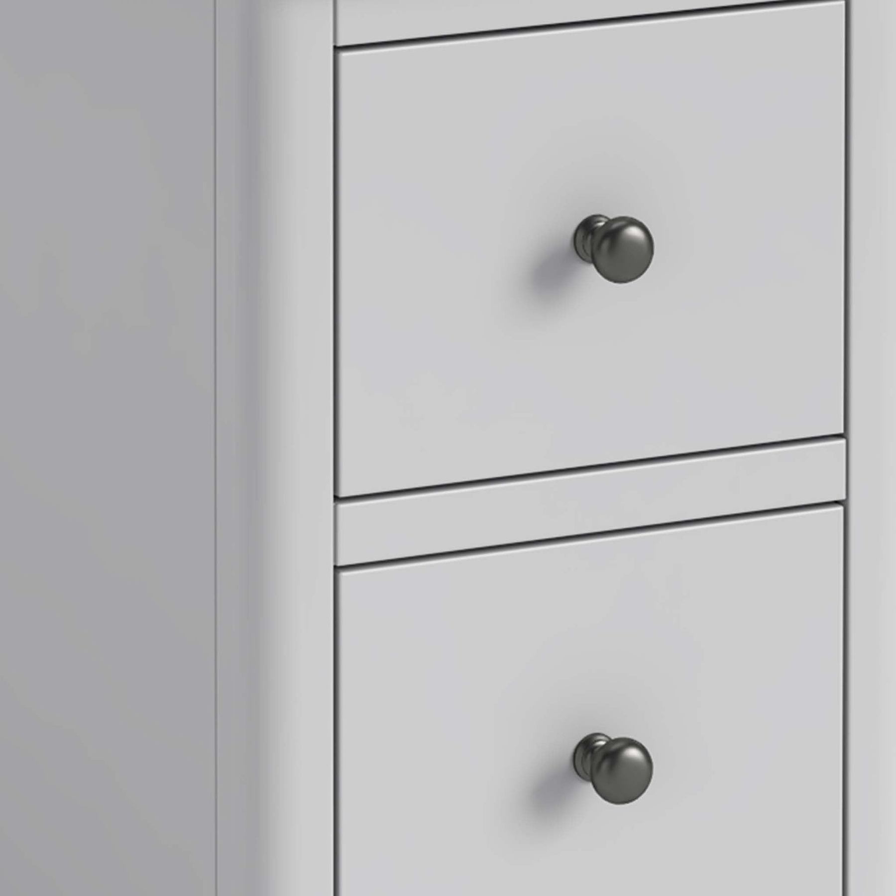 close up of gunmetal handles