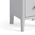 close up of tapered legs on the Elgin Grey Narrow Bedside Table