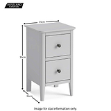 Elgin Grey Narrow Bedside Table size guide