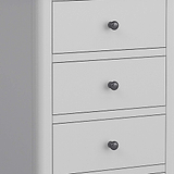 close up of gunmetal handles on the Elgin Grey Tallboy Chest of Drawers