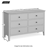 Elgin Grey 3 over 3 Chest of Drawers size guide