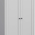 close up of gunmetal grey door knobs on the Elgin Grey Double Wardrobe