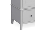 close up of tapered legs on the Elgin Grey Double Wardrobe