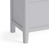 close up of tapered legs on the Elgin Grey Blanket Box
