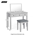 Elgin Dressing Table Set with Vanity Mirror & Stool size guide
