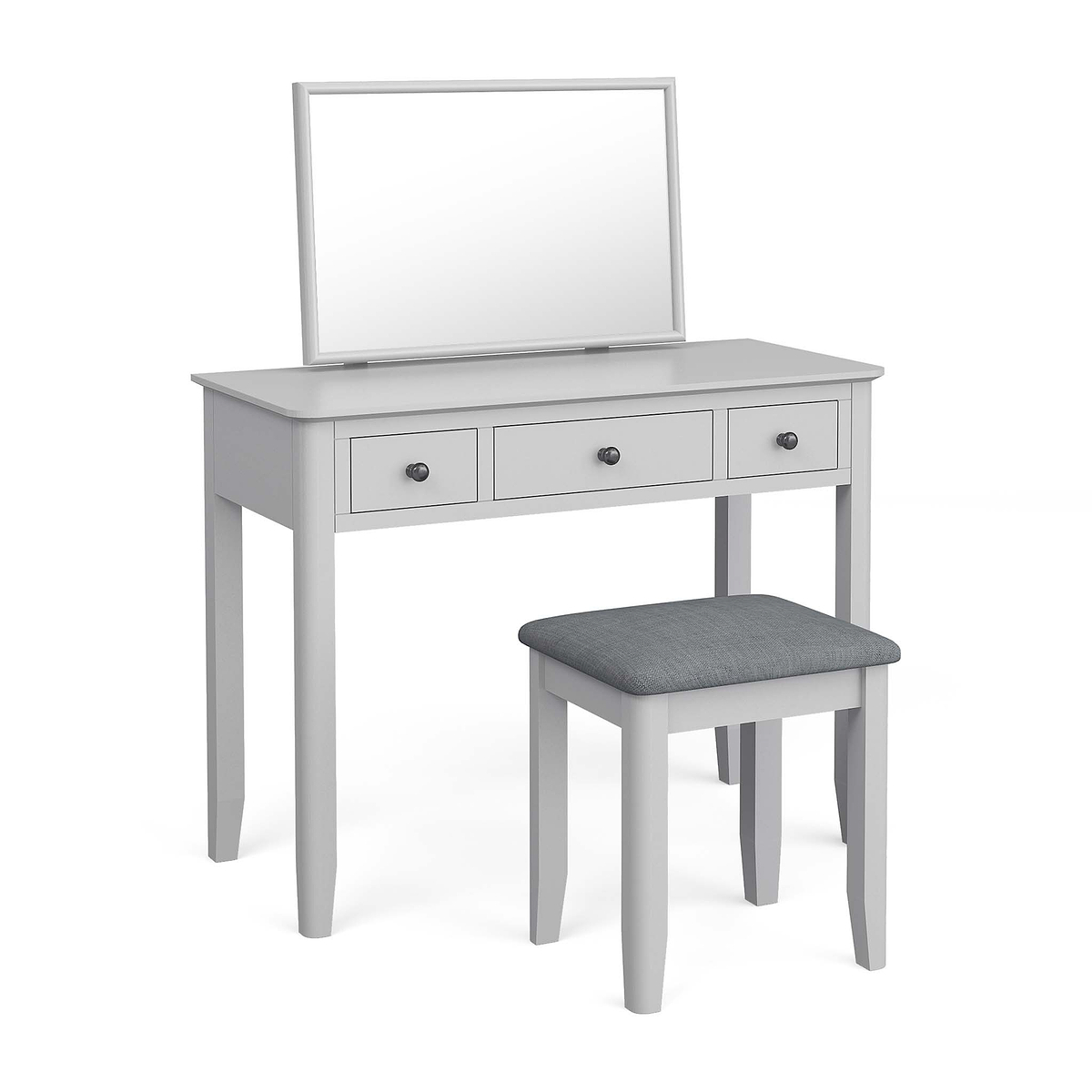 small grey dressing table Elgin Light Grey Wooden Dressing Table Set