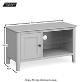 Elgin Grey 90cm Small TV Unit size guide