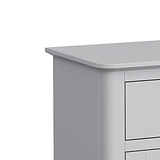 close up of sleek top edge on the Elgin Grey Mini Sideboard cabinet