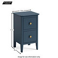 Stirling Blue Narrow Bedside Table size guide