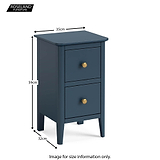 Stirling Blue Narrow Bedside Table size guide