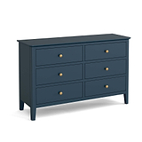 Stirling Blue 3 over 3 Chest of Drawers from Roseland Furniture