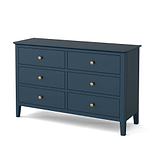 Stirling Blue Large Chest of 6 Drawers from Roseland Furniture