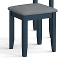 close up of fabric padded stool from the Stirling Blue Dressing Table Set 