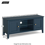 Stirling Blue 120cm Large TV Stand size guide