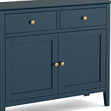 close up of the gold handles on the Stirling Blue Small Sideboard Cabinet