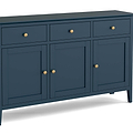 close up of the gold handles on the Stirling Blue Large Sideboard Cabinet