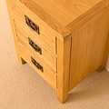 Lanner Oak Bedside Table drawers closed top view